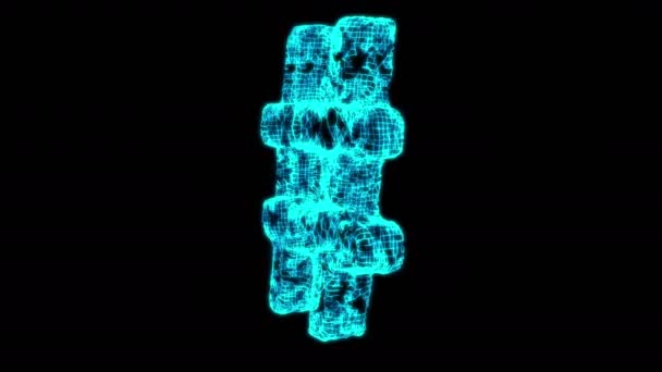 Hashtag ikona drureframe niski siatka poli — Wideo stockowe