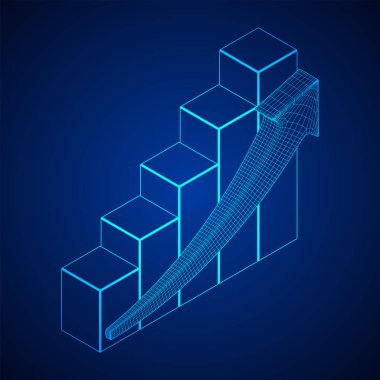 Oklu çubuk grafiği, grafik, iş konsepti.