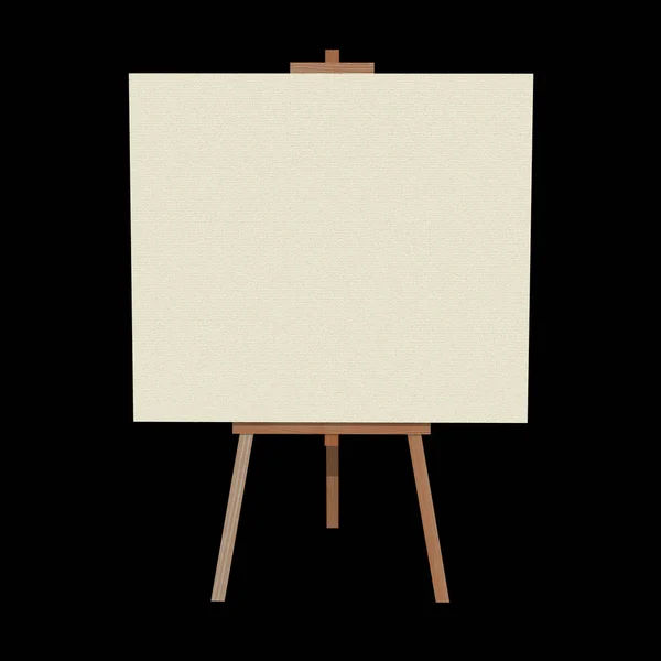 Blank wood easel with canvas — Stock Photo, Image