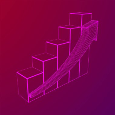 Oklu çubuk grafiği, grafik, iş konsepti.