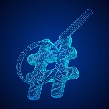 Etiket simgesi kablo grafiği düşük poli ağ