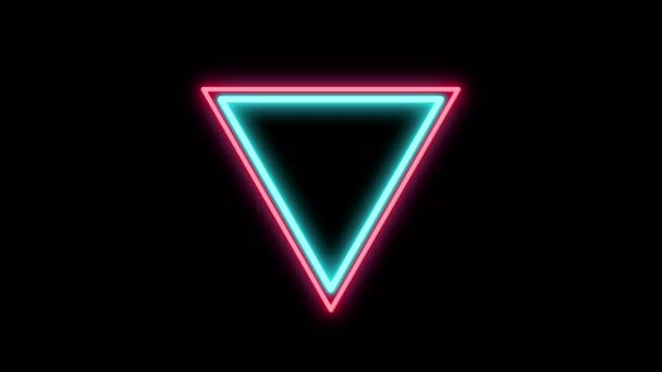 Neon ram ljus på svart — Stockvideo