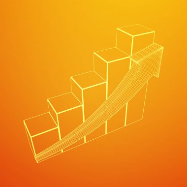 Oklu çubuk grafiği, grafik, iş konsepti.