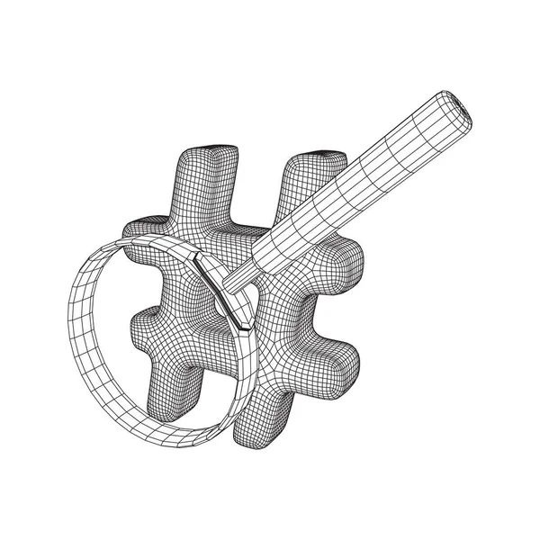 Hashtag ícone wireframe baixa malha poli — Vetor de Stock
