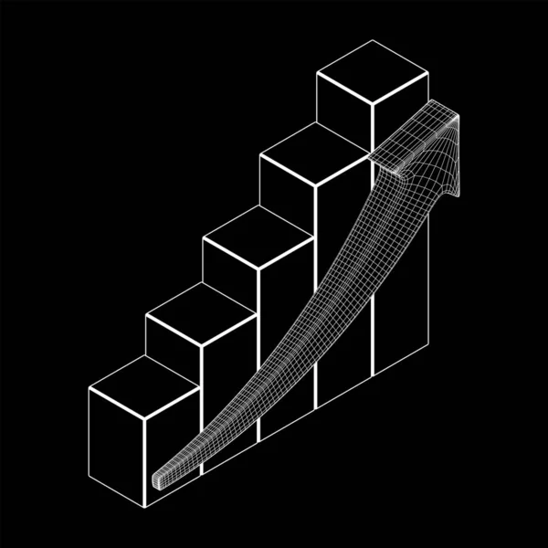 Staafdiagram met pijl groeien, grafiek, business concept. — Stockvector