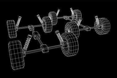 Chassis direksiyon rafı. Otomobil servisi araba tamiri kavramı.