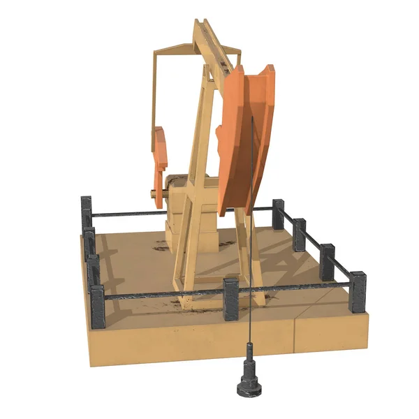 Oil well rig jack 3d — Stock Photo, Image