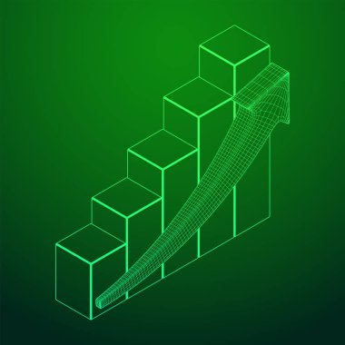 Oklu çubuk grafiği, grafik, iş konsepti.