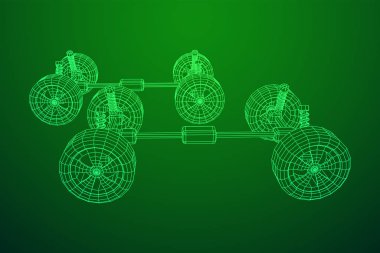 Chassis direksiyon rafı. Otomobil servisi araba tamiri kavramı.