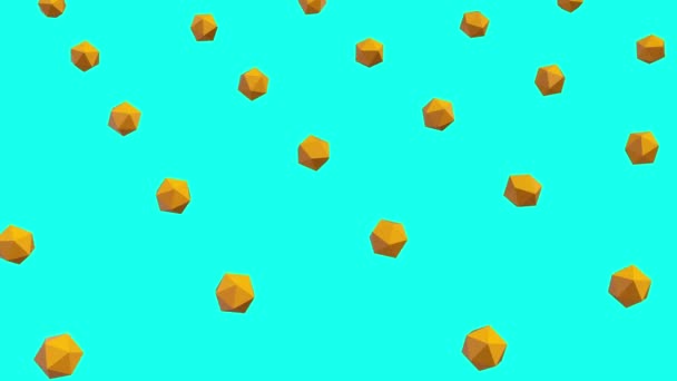Formas geométricas abstratas esferas poli baixas giram — Vídeo de Stock