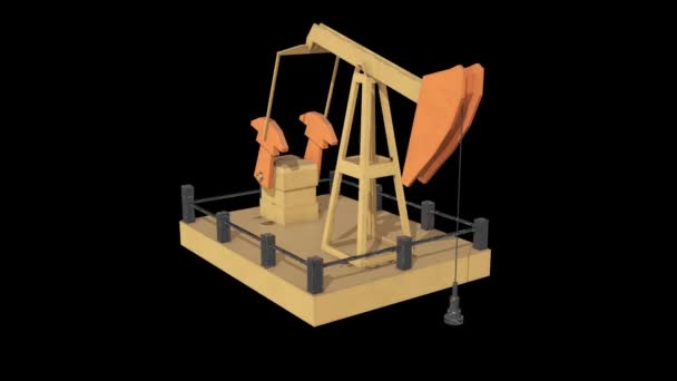 Oil well rig jack 3d — Stock Video