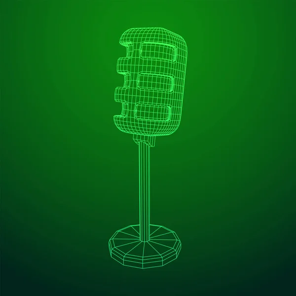 Matériel d'enregistrement sonore microphone vintage — Image vectorielle
