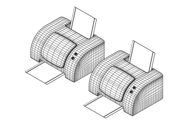 Printer or fax object. — Stock Vector