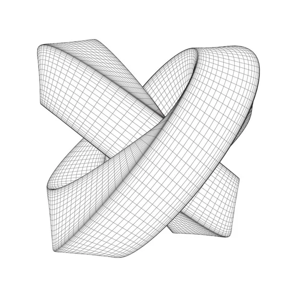 Mobius strip ring knoop heilige geometrie — Stockvector