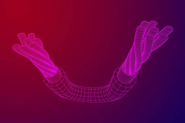 Cabo elétrico wireframe —  Vetores de Stock