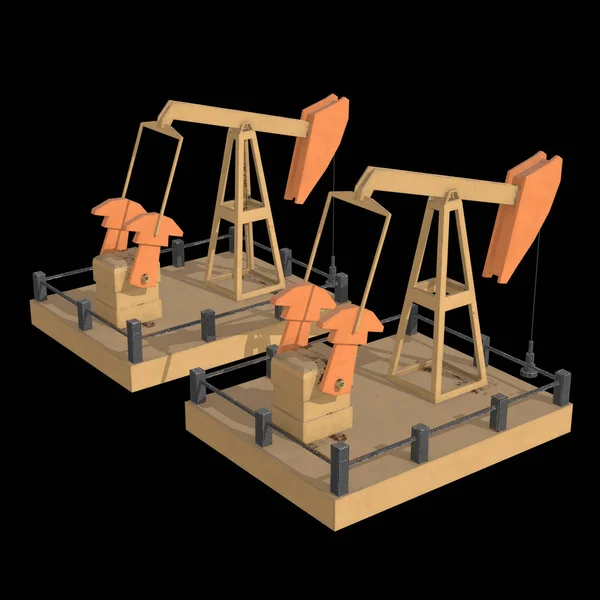 Aceite de pozo Jack Rig 3d — Foto de Stock