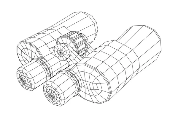 Abstract beeld van een verrekijker. Zoek- of bedrijfsvisieconcept — Stockvector