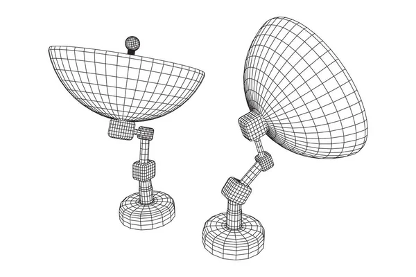 Directional radio antenna with satellite dish. — 스톡 벡터