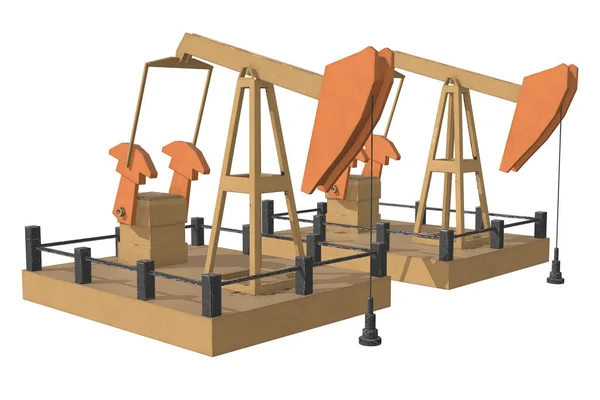 Oil well rig jack 3d — 스톡 사진
