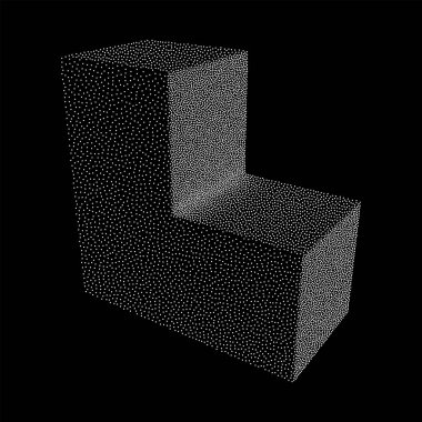 Dotwork Yarım Tonlama Köşesi Kutusu. Gravür Vektör İllüstrasyonu.