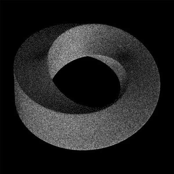 Mobius tira anillo geometría sagrada. Figura espacial con superficies volteadas . — Vector de stock