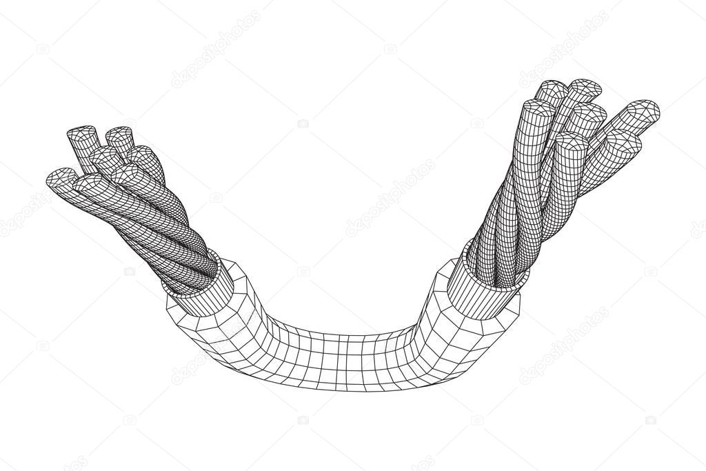 Electrical cable wireframe