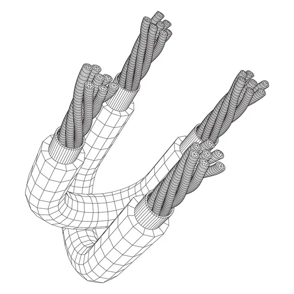 Elektrisk kabel wireframe — Stock vektor