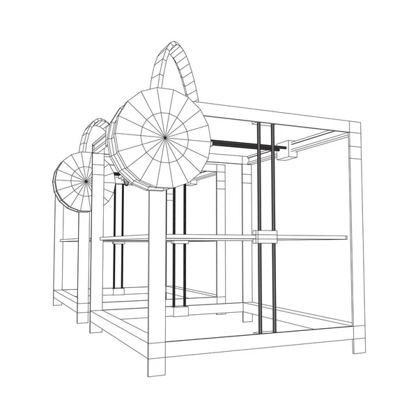 3D yazıcı tel kafes — Stok Vektör