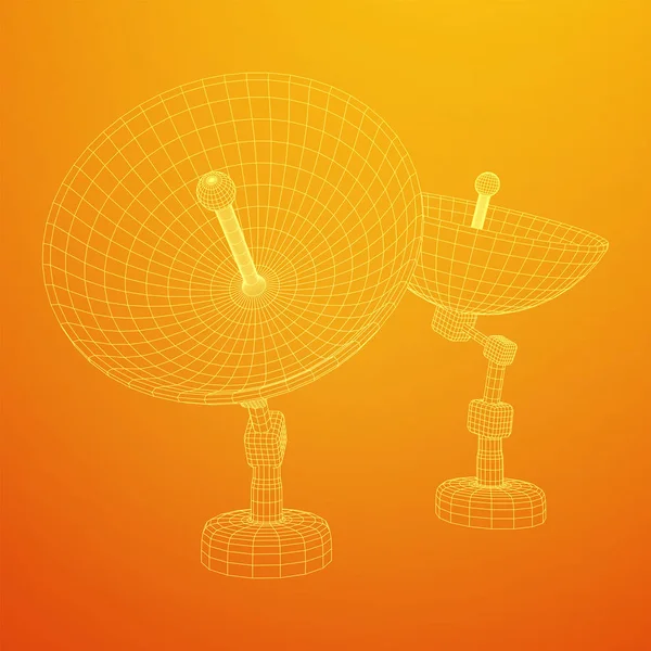 衛星アンテナ付き指向性無線アンテナ. — ストックベクタ