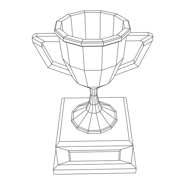 Vainqueur du trophée. Illustration vectorielle Wireframe — Image vectorielle