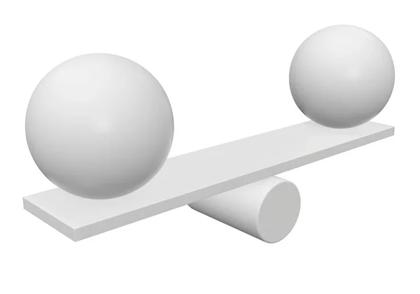 Simple seesaw scales 3d render — Stock Photo, Image