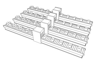 Kutuları açık olan taşıyıcı bant bölümü
