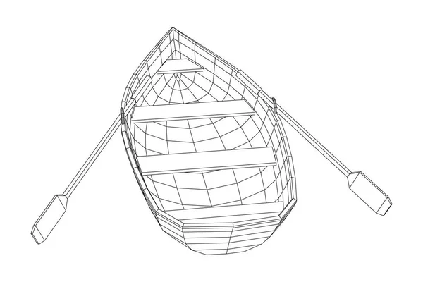 Веслувальний човен з веслами — стоковий вектор