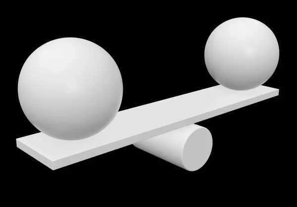 Simple seesaw scales 3d render — Stock Photo, Image