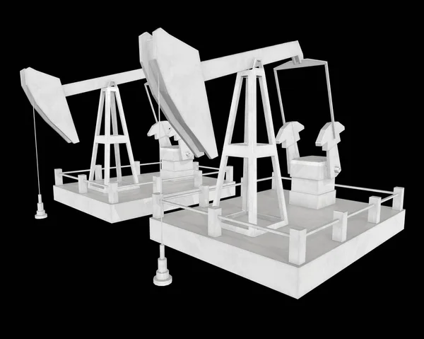 Oil well rig jack 3d — Stock Photo, Image