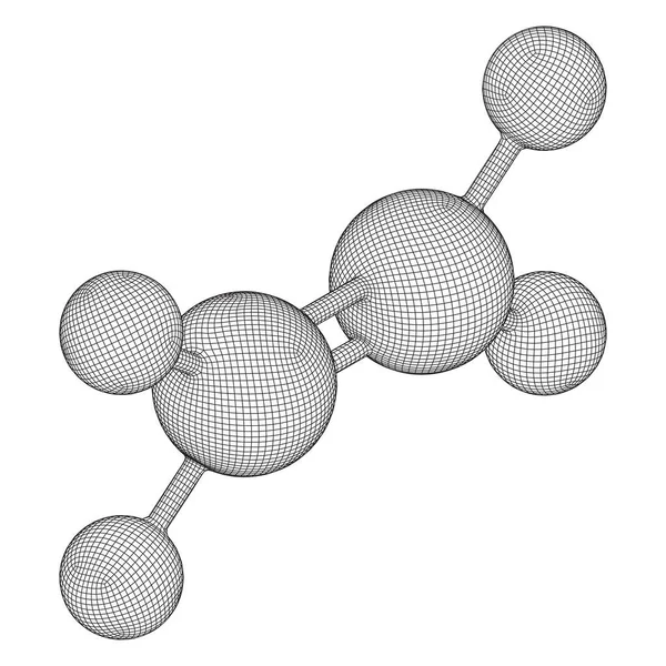 Ethylenová molekula ethenu. — Stockový vektor