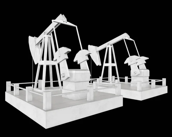 Oil well rig jack 3d — Stock Photo, Image