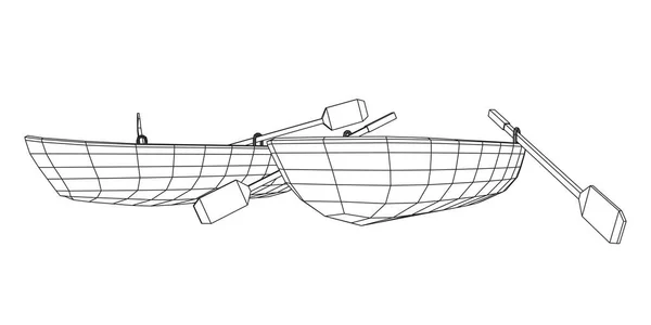 Бродячая лодка с навесами — стоковый вектор