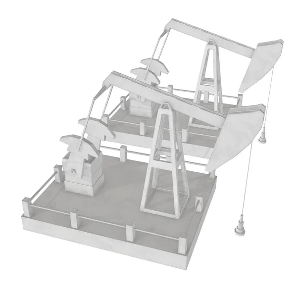 Oil well rig jack 3d — 스톡 사진