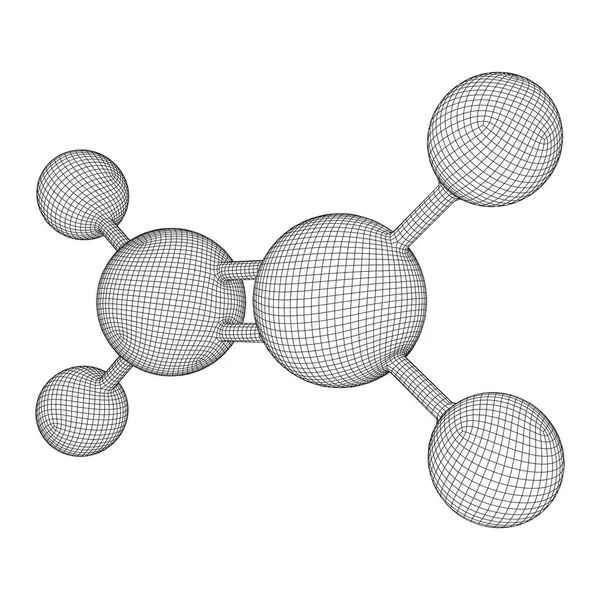 Molécula de etileno eteno . — Vetor de Stock