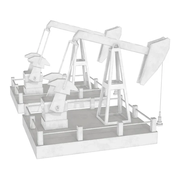 Oil well rig jack 3d — Stock Photo, Image