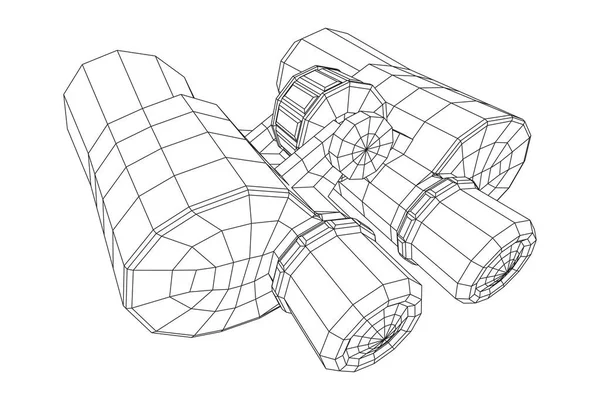 Abstraktes Bild eines Fernglases. Suche oder Business Vision Konzept — Stockvektor