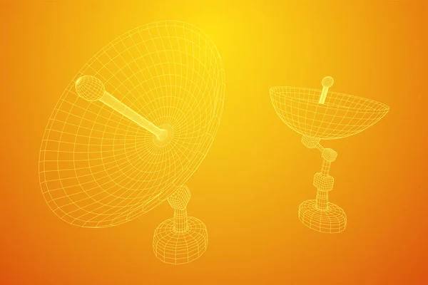 Richtfunkantenne mit Satellitenschüssel. — Stockvektor