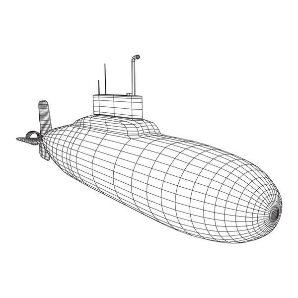 Militära ubåt vektor — Stock vektor