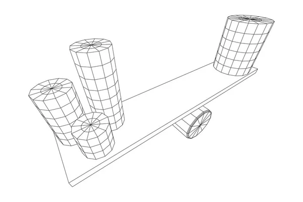 Básculas simples de balancín — Vector de stock