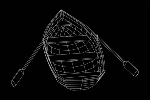 노를저어 노를 젓는 배 — 스톡 벡터