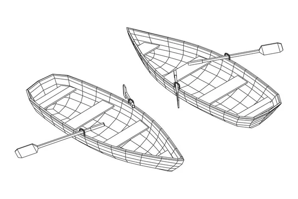 划桨船 — 图库矢量图片