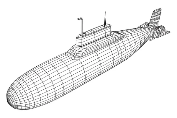 Vetor submarino militar — Vetor de Stock