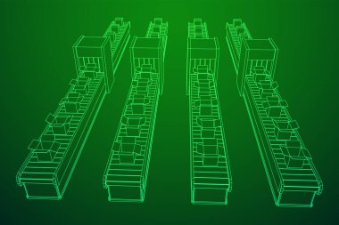 Kutuları açık olan taşıyıcı bant bölümü