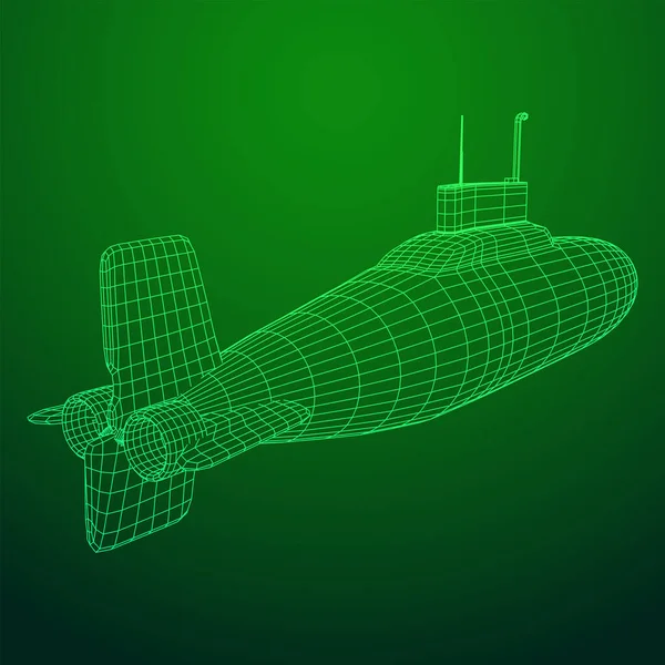 Military submarine vector — Stock Vector